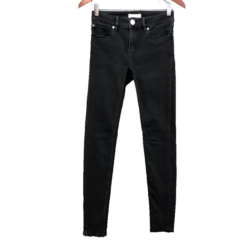 Sandro Skinny Jeans Womens 36 US 4 Black Stretch Mid Rise Classic Rocker Y2K